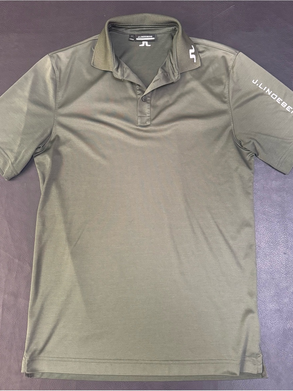 J.Lindeberg Men's Olive Polo with Subtle Branding